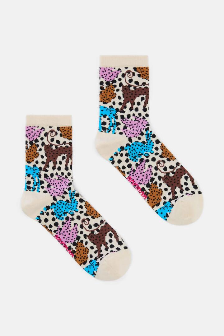 Image of Socks. Product name - Right Meow Crew Sock in Multi colour by brand - Gorman