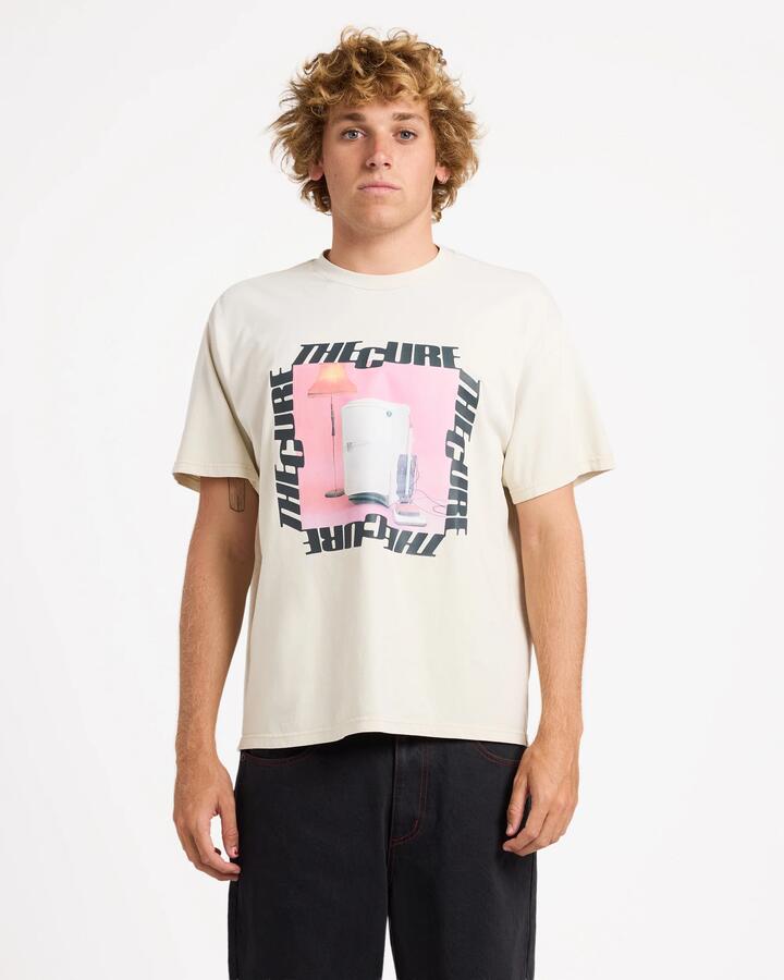 Image of T-Shirts. Product name - RVCA Mens Three Imaginary Boys T-Shirt Silver Bleach in Silver Bleach colour by brand - RVCA