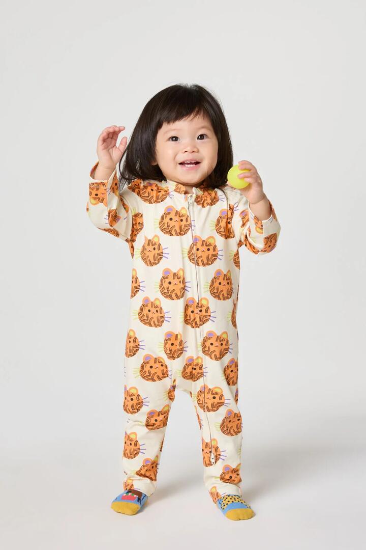 Image of Bodysuits. Product name - Tiger Baby Bodysuit in Multi colour by brand - Gorman