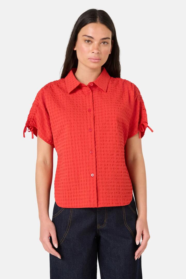 Image of Shirts. Product name - Calliope Cotton Shirt in Mandarin colour by brand - Gorman