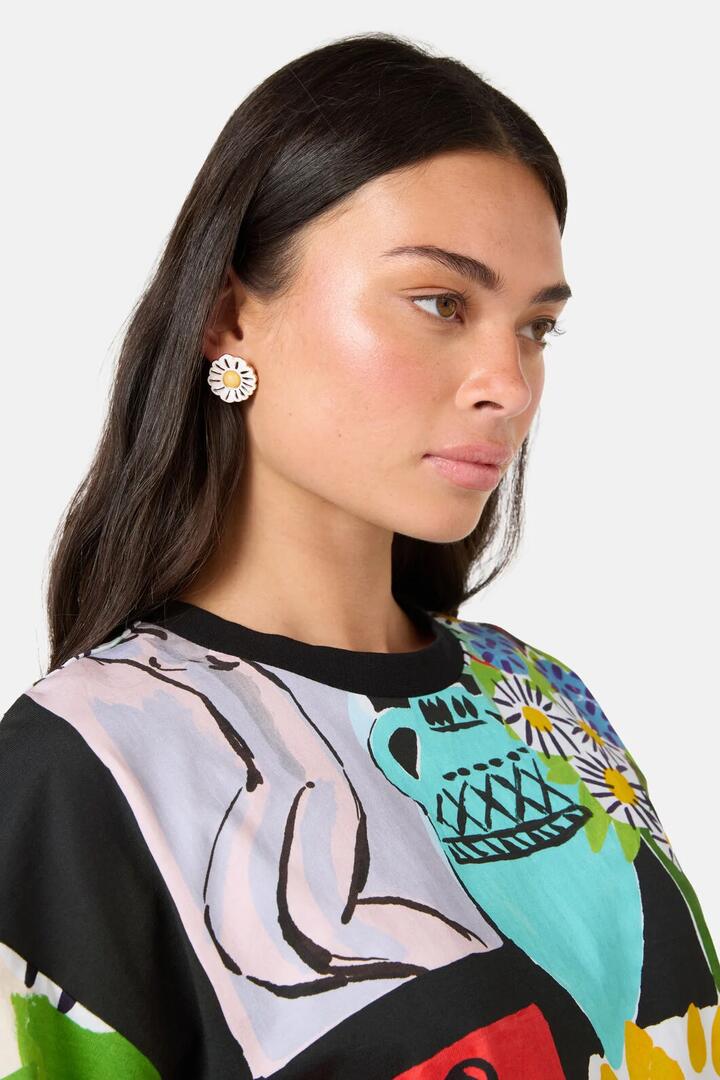 Image of Earrings. Product name - Petite Daisy Earrings in Multi colour by brand - Gorman