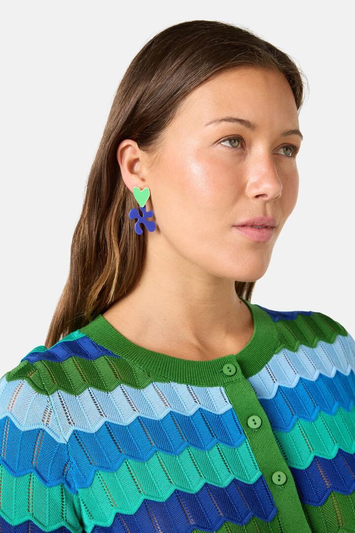 Image of Earrings. Product name - Paper Collage Earrings in Multi colour by brand - Gorman