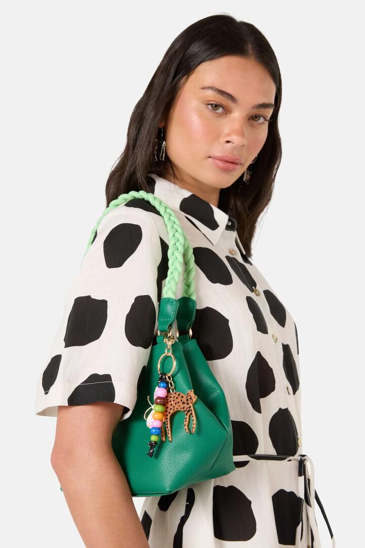 Image of Decor. Product name - Right Meow Bag Charm in Multi colour by brand - Gorman