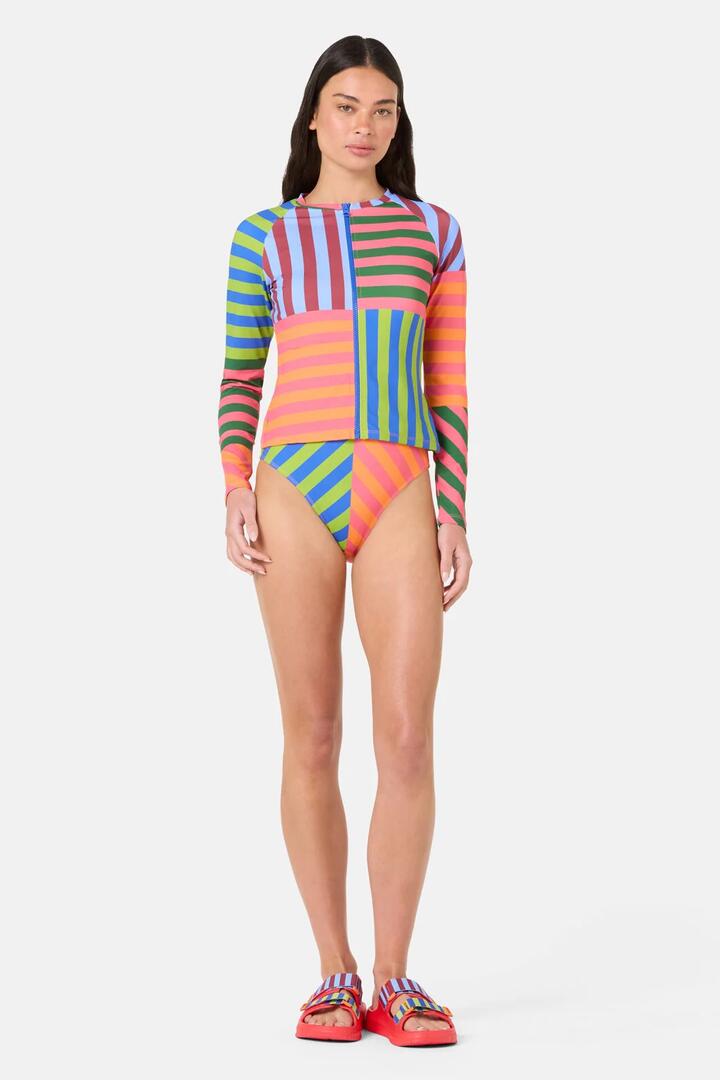 Image of Swimwear. Product name - Poetry Stripe Rashie in Stripe colour by brand - Gorman
