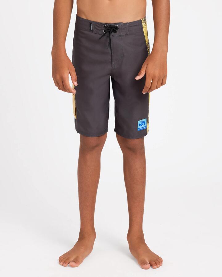 Image of Swimwear. Product name - Quiksilver Boys 8-16 Wax Heads 17" Boardshorts Dark Shadow in Dark Shadow colour by brand - Quiksilver
