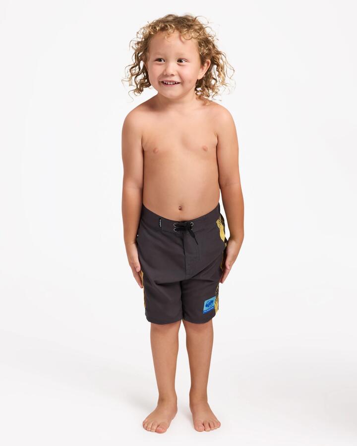Image of Swimwear. Product name - Quiksilver Boys 2-7 Wax Heads 13" Boardshorts Dark Shadow in Dark Shadow colour by brand - Quiksilver