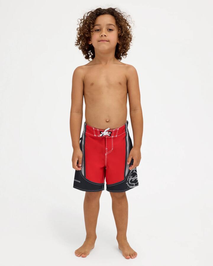 Image of Swimwear. Product name - Billabong Boys 2-7 Spec 73 Systems Pro 13" Boardshorts Core Red in Core Red colour by brand - Billabong