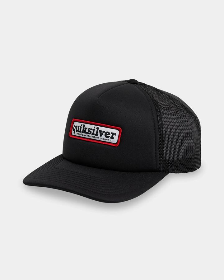 Image of Hats. Product name - Quiksilver Mens Stretched Trucker Cap Black in Black colour by brand - Quiksilver