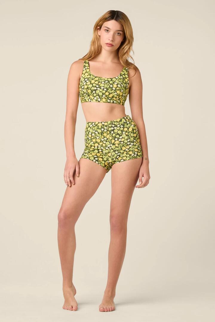 Image of Swimwear. Product name - Meadow Boyleg Bikini Bottom in Green colour by brand - Princess Highway