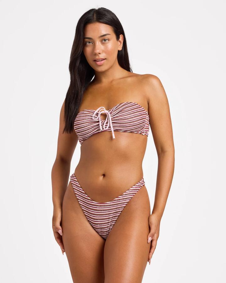Image of Swimwear. Product name - Roxy Womens Daphne High Leg Cheeky Bikini Bottom Multi in Multi colour by brand - Roxy