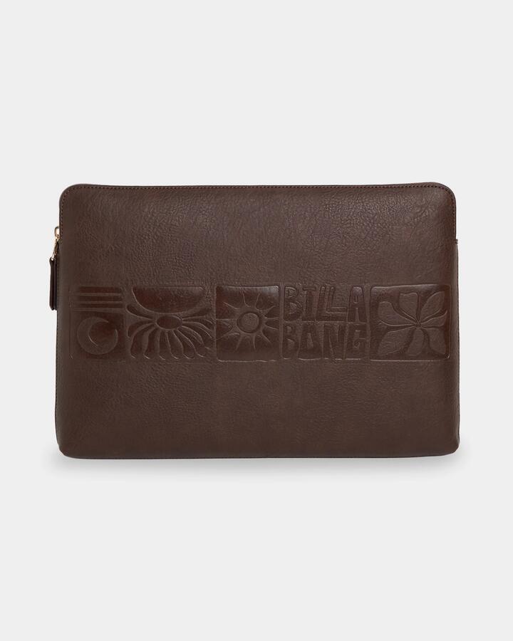 Image of Accessories. Product name - Billabong Womens Waves And Flowers Laptop Slip Chocolate Brown in Chocolate Brown colour by brand - Billabong