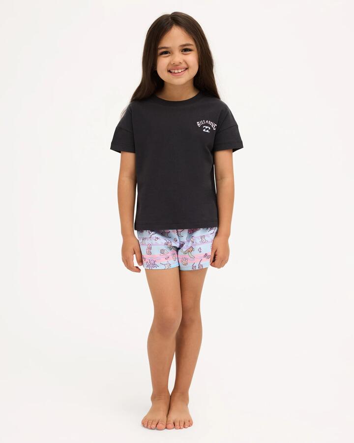 Image of T-Shirts. Product name - Billabong Girls 2-7 Brentos Ocean Playground T-Shirt Off Black in Off Black colour by brand - Billabong