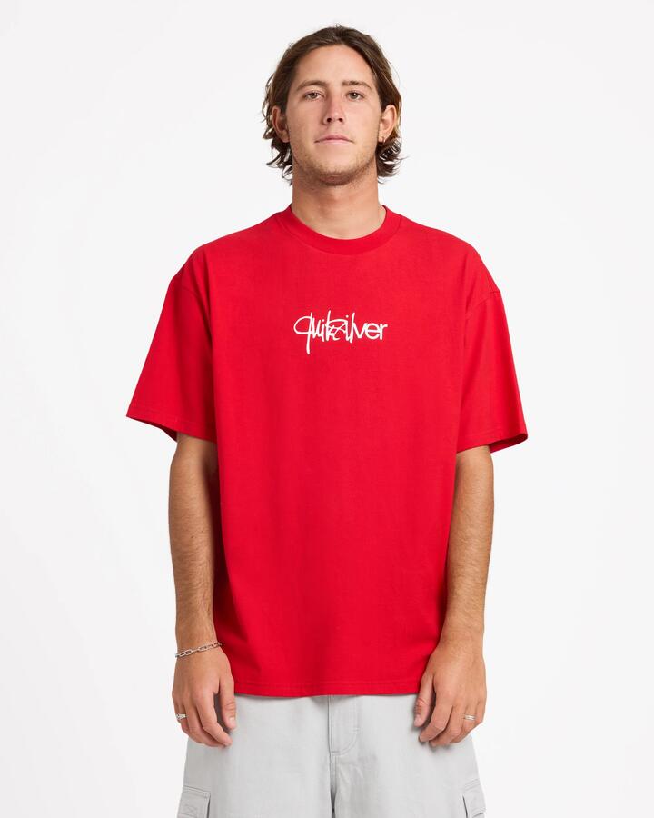 Image of T-Shirts. Product name - Quiksilver Mens Hyper T-Shirt Salsa in Salsa colour by brand - Quiksilver