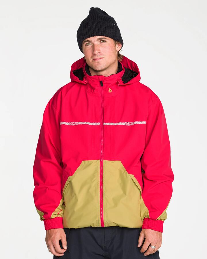 Image of Coats & Jackets. Product name - Volcom Mens Longo Gore-Tex Jacket Bright Cherry in Bright Cherry colour by brand - Volcom