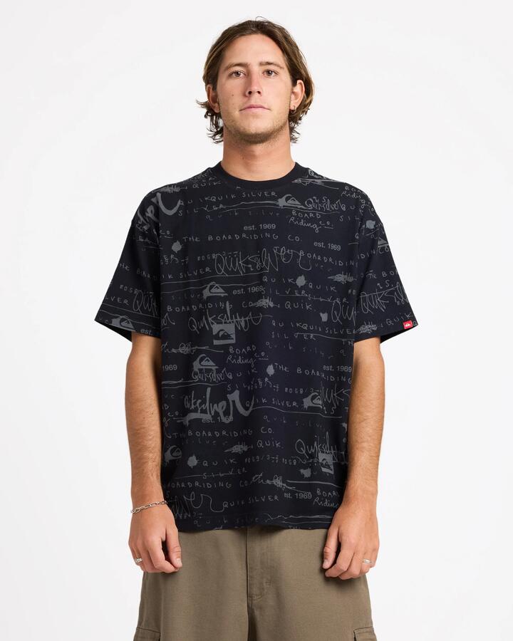 Image of T-Shirts. Product name - Quiksilver Mens Illusion T-Shirt Black in Black colour by brand - Quiksilver
