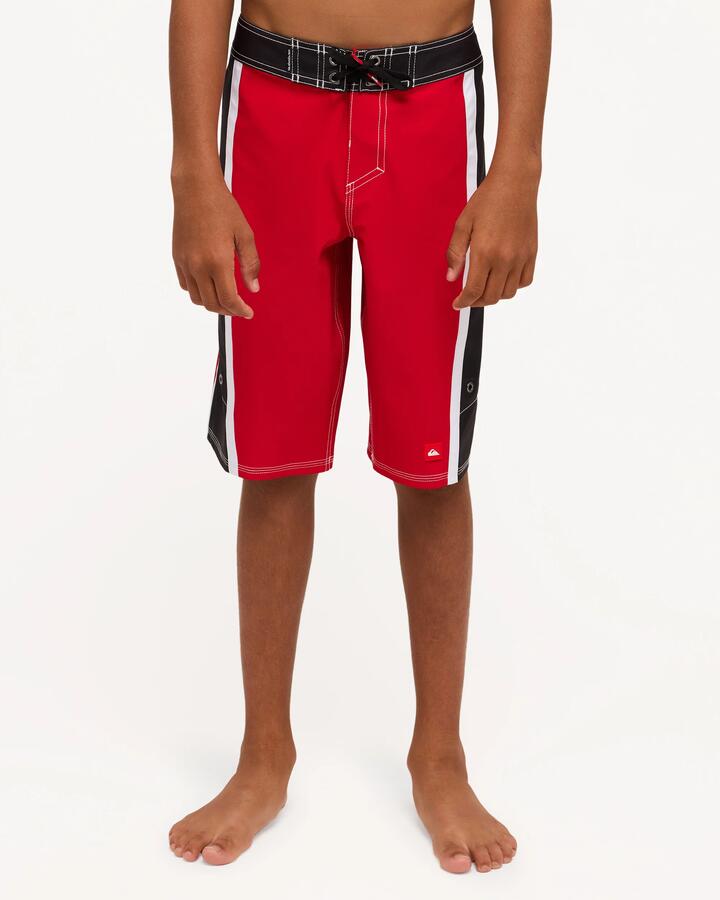 Image of Swimwear. Product name - Quiksilver Boys 8-16 Eliminator 19" Boardshorts Salsa in Salsa colour by brand - Quiksilver