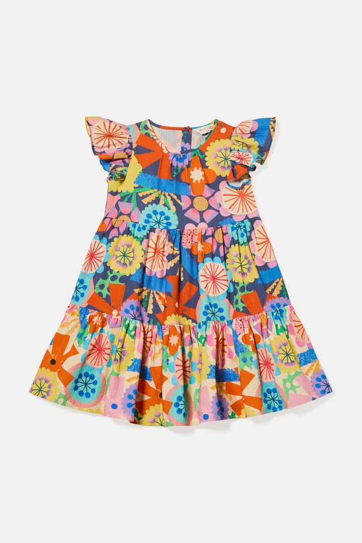 Image of Dresses. Product name - Joy Floral Kids Dress in Cream colour by brand - Gorman