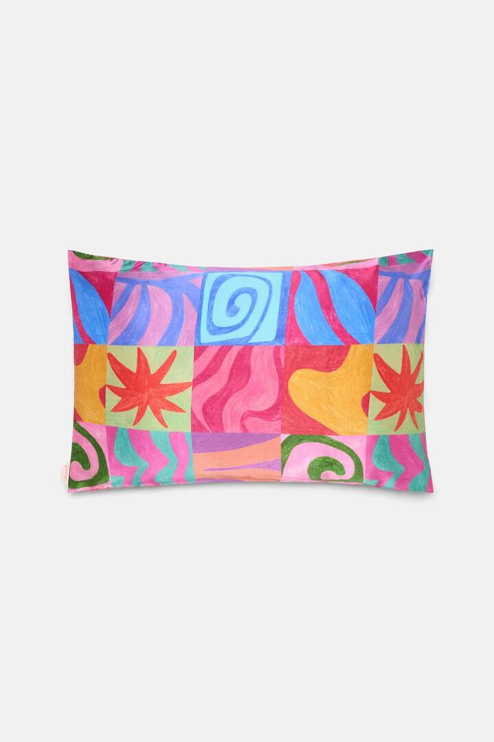 Image of Decor. Product name - Meta Shapes Silk Pillow Case in Print colour by brand - Gorman