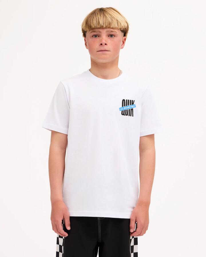 Image of T-Shirts. Product name - Quiksilver Boys 8-16 Repeater T-Shirt White in White colour by brand - Quiksilver