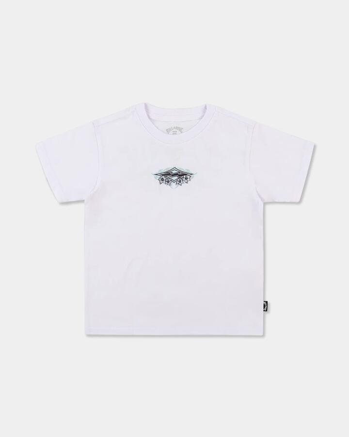 Image of T-Shirts. Product name - Billabong Boys 2-7 Groms Arch Biscus T-Shirt White in White colour by brand - Billabong