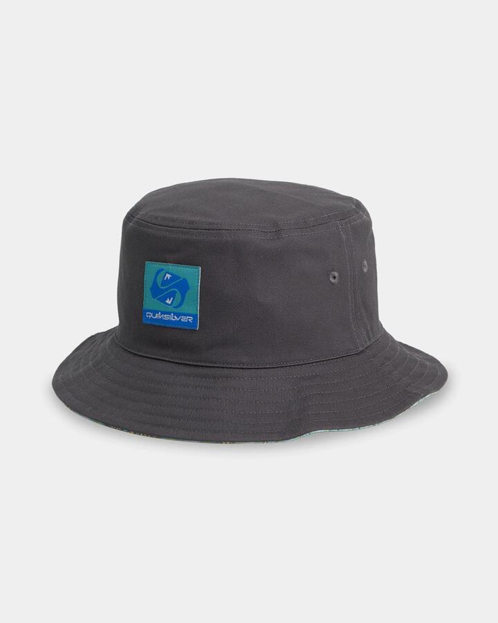 Image of Hats. Product name - Quiksilver Boys 8-16 Waxheads Reversible Bucket Hat Iron Gate in Iron Gate colour by brand - Quiksilver