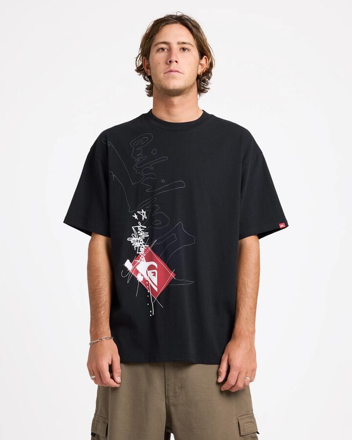 Image of T-Shirts. Product name - Quiksilver Mens Berserk T-Shirt Black in Black colour by brand - Quiksilver