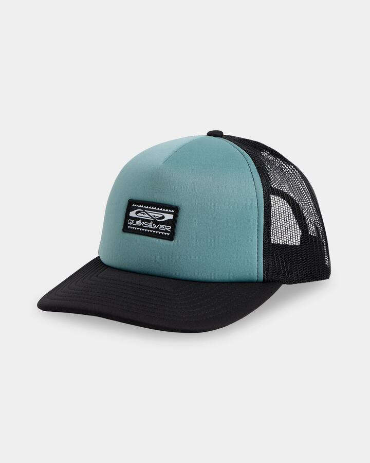 Image of Hats. Product name - Quiksilver Mens Terrain Trucker Cap Sea Pine in Sea Pine colour by brand - Quiksilver