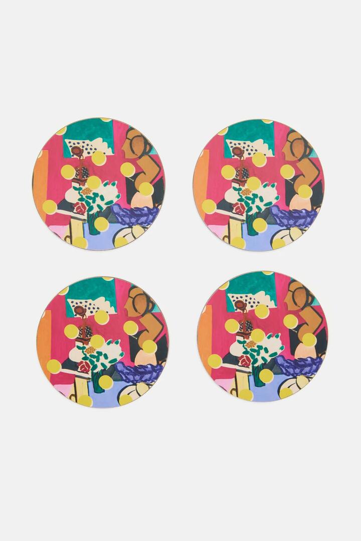 Image of Kitchen & Dining. Product name - Still Life Coaster Set 4 in Print colour by brand - Gorman