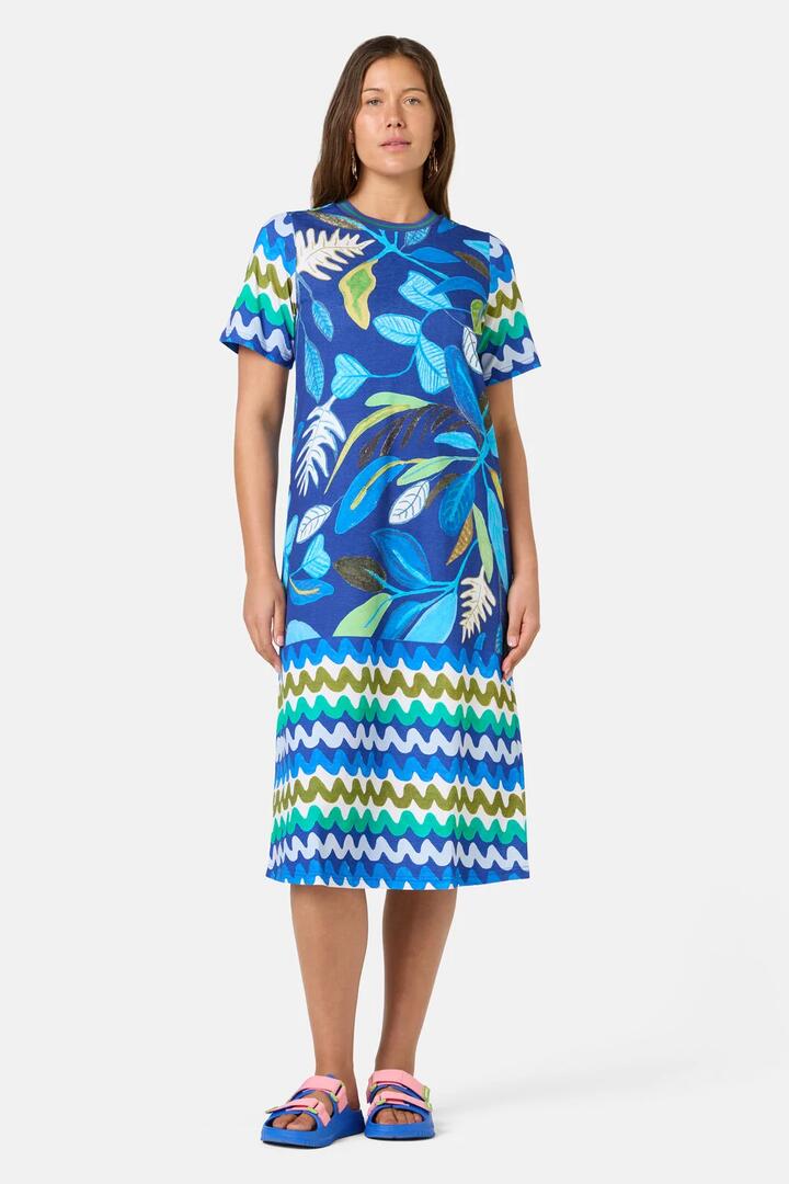 Image of Dresses. Product name - Botanical Blueprint Tee Dress in Print colour by brand - Gorman