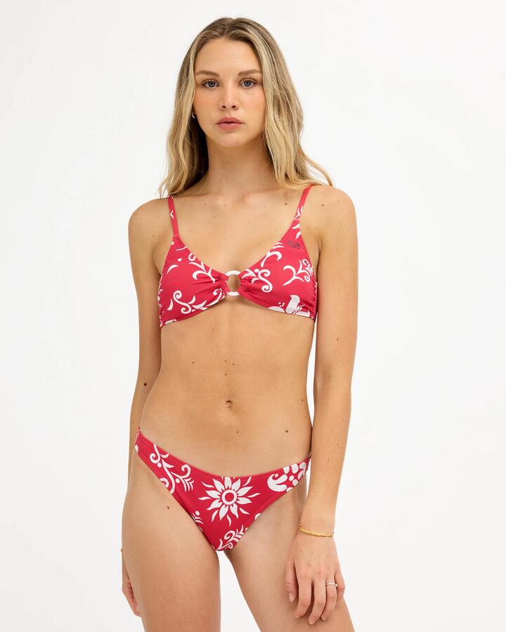Image of Swimwear. Product name - Roxy Womens Sugar Loaf Bralette Bikini Top Scarlet in Scarlet colour by brand - Roxy