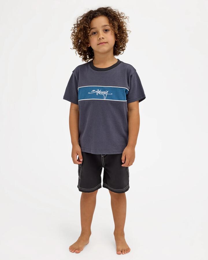 Image of T-Shirts. Product name - Billabong Boys 2-7 Panel T-Shirt Aged Indigo in Aged Indigo colour by brand - Billabong