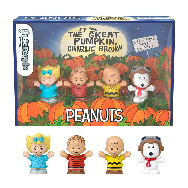 Image of Action Figures. Product name - Little People Collector Peanuts Itâs the Great Pumpkin, Charlie Brown Special Edition Set for Fans in colour by brand - Little People Collector