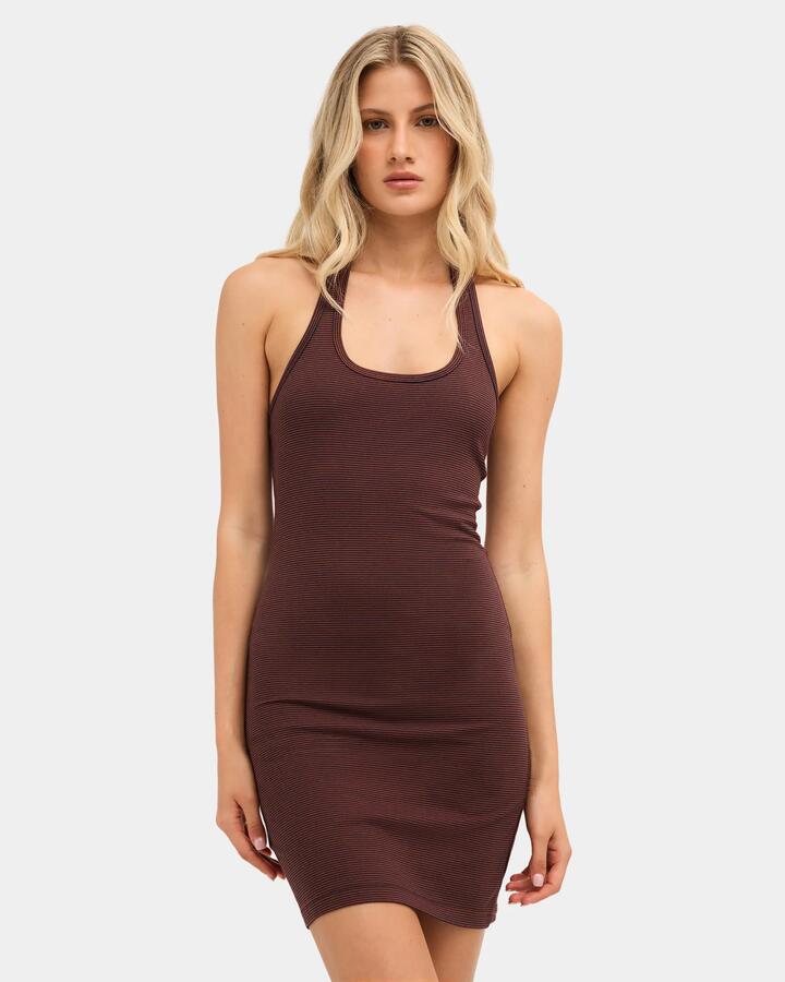 Image of Dresses. Product name - Nunui Womens Cedar Halter Dress Chocolate 5 in Chocolate 5 colour by brand - Nunui