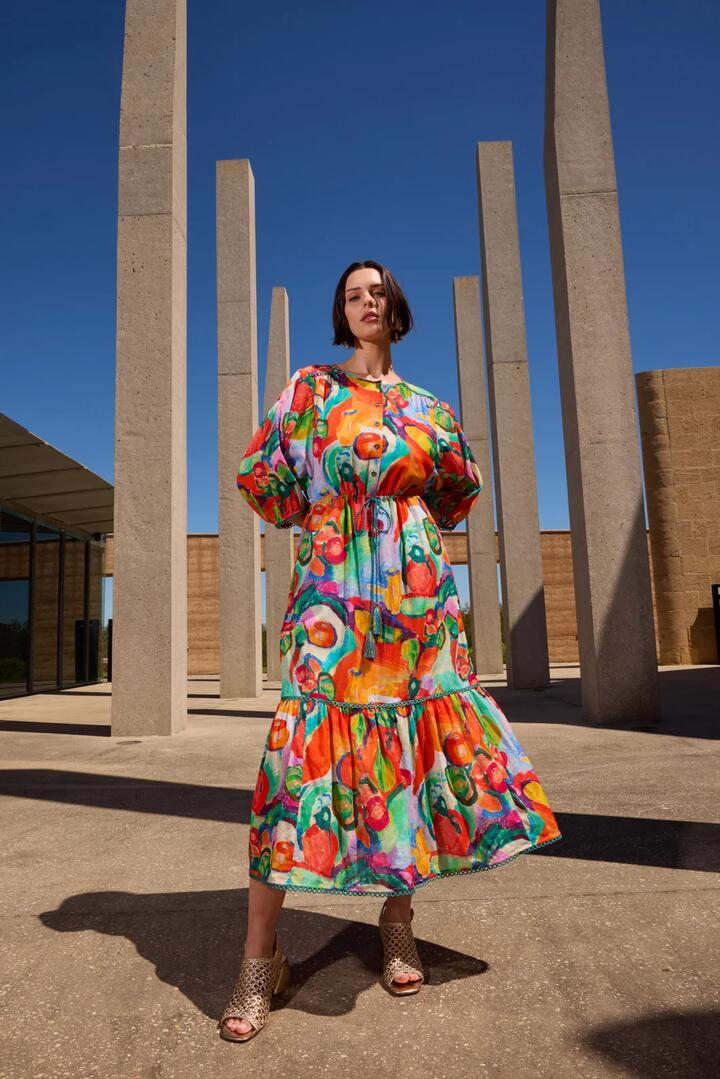 Image of Dresses. Product name - Tablescape Midi Dress in Print colour by brand - Gorman