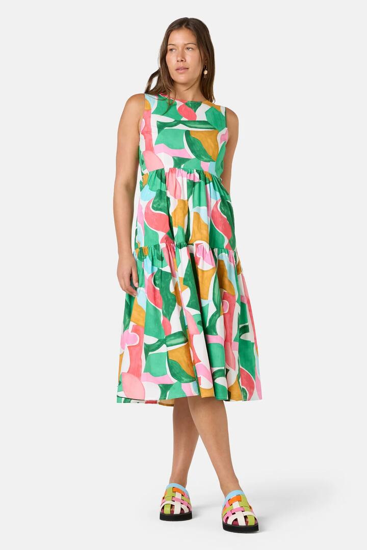 Image of Dresses. Product name - Dreamstate Cotton Midi Dress in Print colour by brand - Gorman