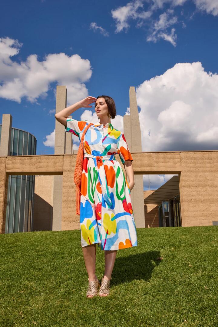 Image of Dresses. Product name - Farmers Market Shirt Dress in Print colour by brand - Gorman
