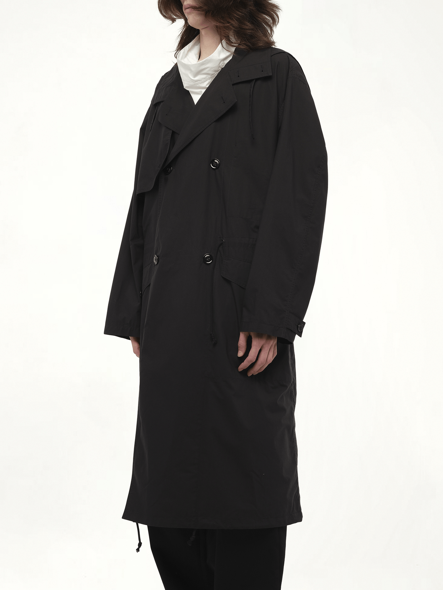 LEMAIRE Light Hooded Trench (Black)