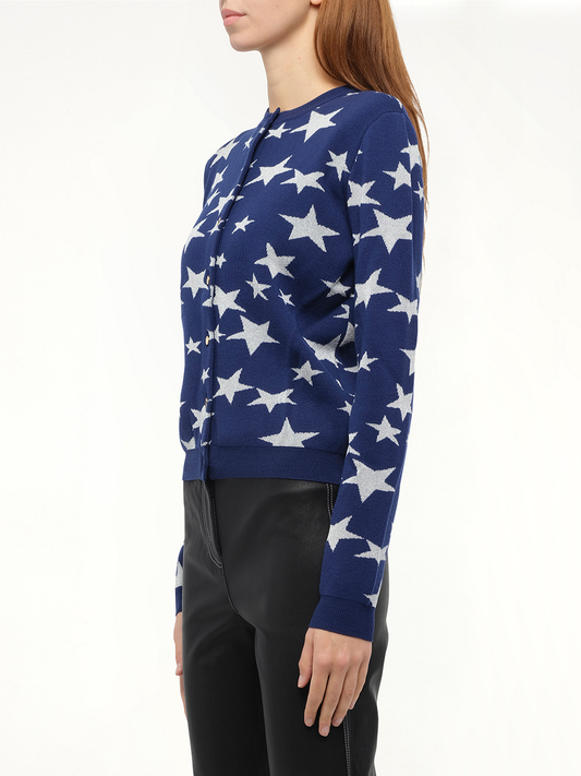 LOEWE Lurex Stars Cardigan (Navy)
