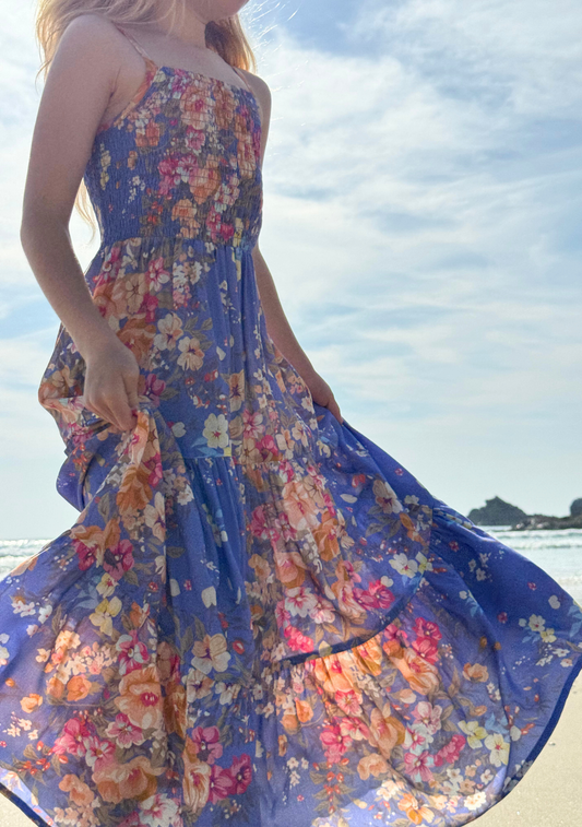 LITTLE AUGUSTE Sweetheart Maxi Dress (Purple)