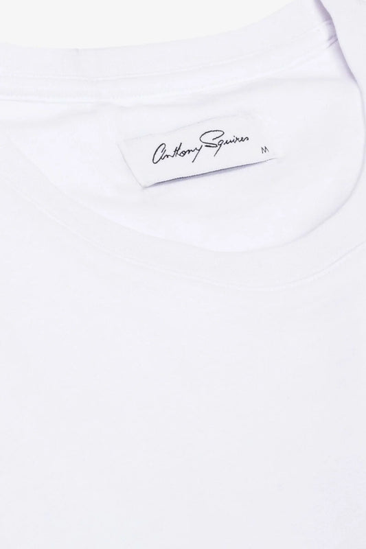 Image of T-Shirts. Product name - Edan White T-shirt in White colour by brand - Anthony Squires