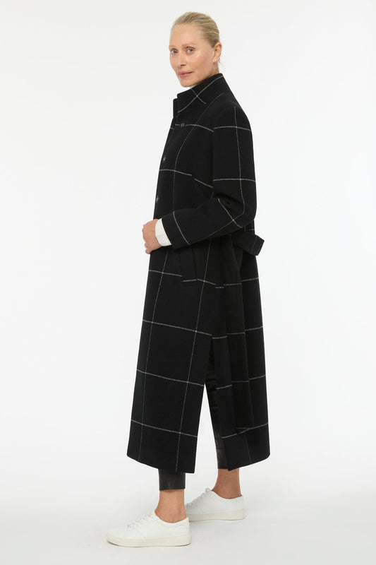 Windowpane Check Coat (Black Check)