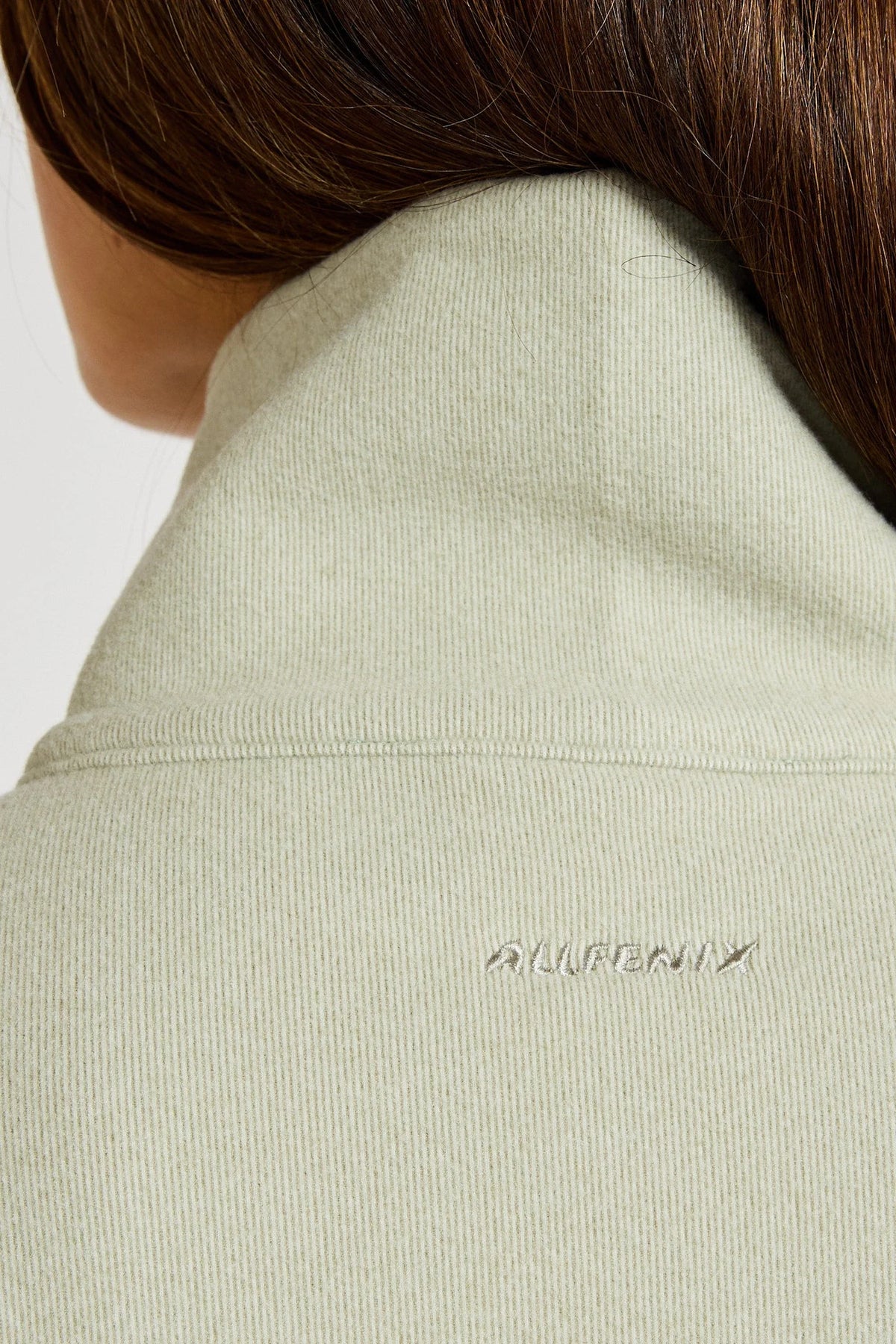 Micro-Rib 1/2 Zip Cropped Sweater (Seagrass)