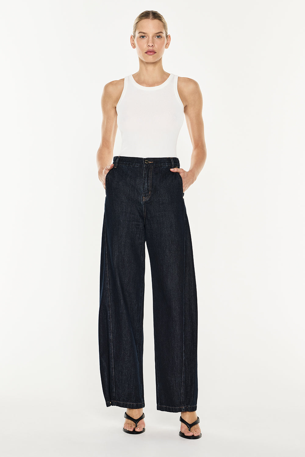 Future Lover Barrel Jean (Dark Indigo)