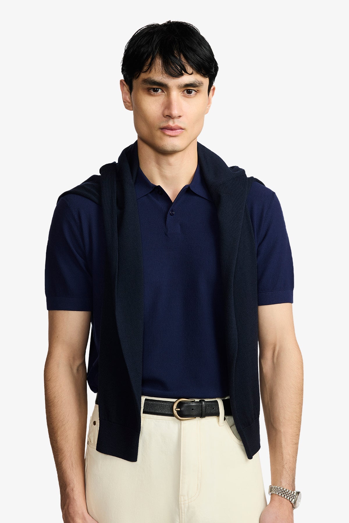 Anthony Squires Frame Honeycomb Polo (Blue)