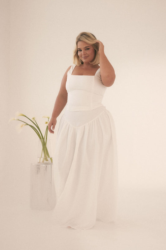 SNDYS SLOWE MAXI SKIRT (White)