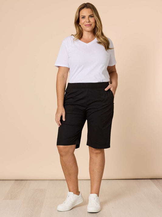 Threadz Santorini Cotton Pull On Short (Black)