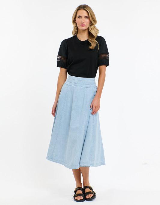 Alex Cotton Sleeve Tee - (Black)