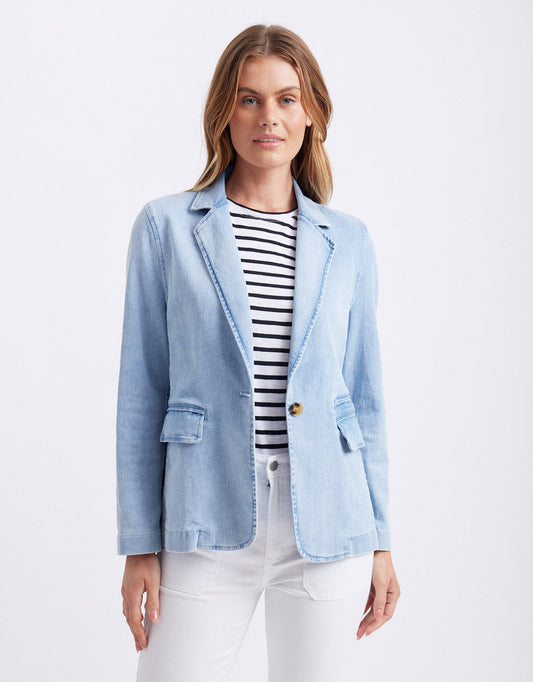 Denim Blazer - (Ice Blue)