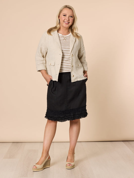 Gordon Smith Ruffle Hem Skirt (Black)