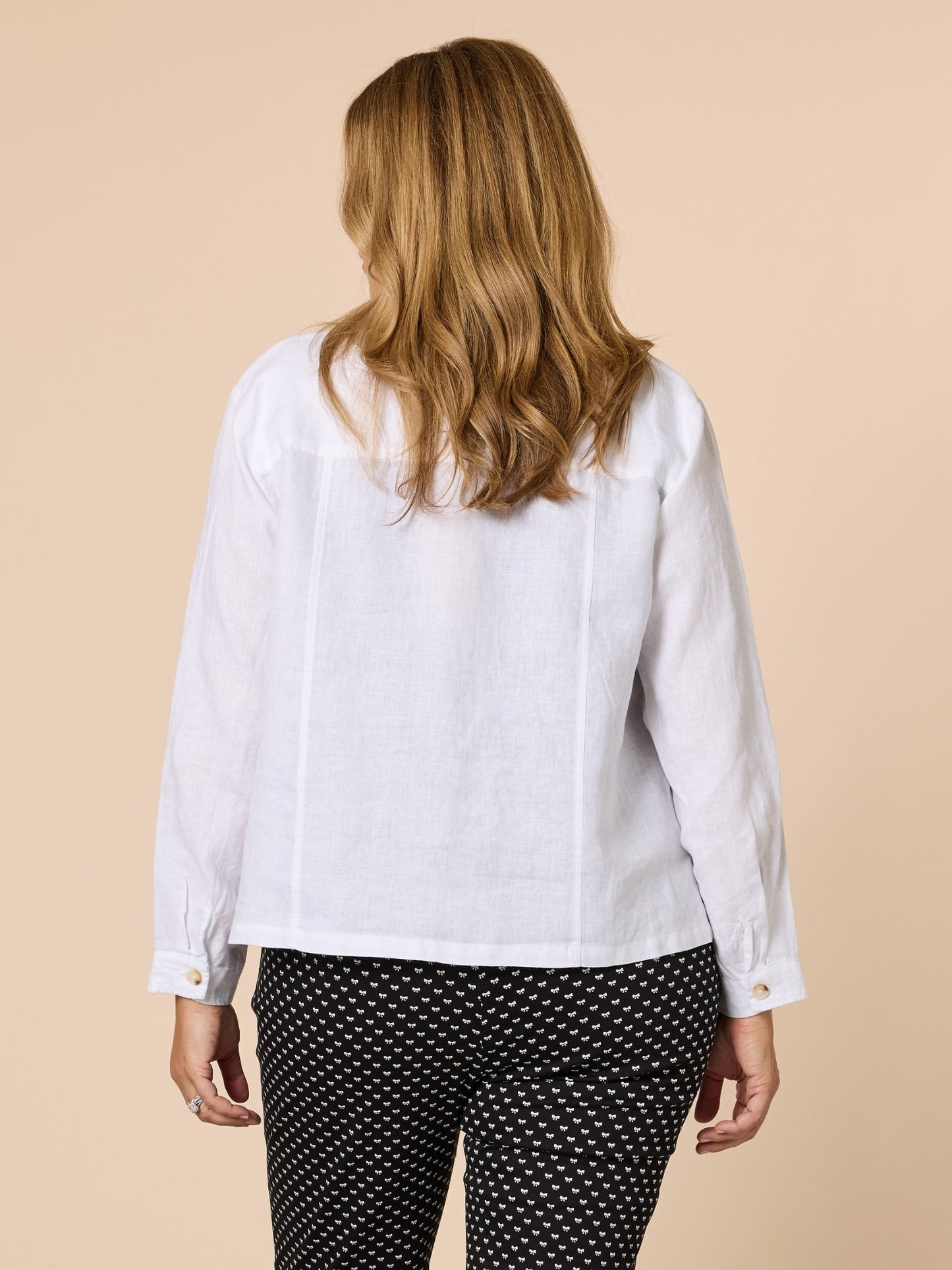 Gordon Smith Danielle Cropped Linen Blazer (White)